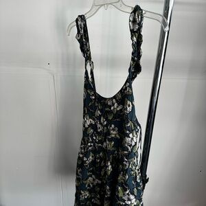 Free People Floral Mini Dress - Blue and Green